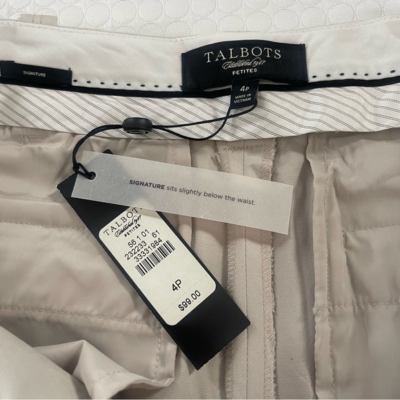 NWT. Talbots. Sz 4P Khakis. Stretchy. Excellent condition. - Picture 7 of 16